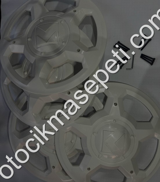 KARSAN J10 4 ADET BEYAZ JANT KAPAĞI 12 ADET VİDA  ALYAN ANAHTAR